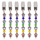 Glass Beaded Credit Card Clip Puller with Alloy Hamsa Hand AJEW-PH01540-1
