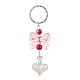 Acrylic Heart with Bowknot Keychains KEYC-JKC00612-01-1