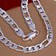 Популярные серебряные ожерелья для цепей Figaro из латуни для мужчин NJEW-BB12824-2