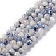 Brins de perles rondes en dumortiérite naturelle bleu blanc G-E265-01A-1