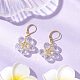 Комплекты из стеклянных и стеклянных бусин с подвесками в виде цветов и серег-колец SJEW-MZ00011-10