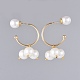 Glass Pearl Cluster Earrings X-EJEW-JE03576-2