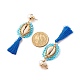 Boucles d'oreilles pendantes longues en fil de fer avec perles EJEW-TA00039-02-2