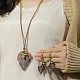 Комплекты из ожерелий и серег с подвесками из сплава листьев и дерева в богемном стиле WG5D754-01-4