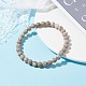 Bracelet extensible en perles de pierre naturelle maifanite/maifan rondes de 6 mm BJEW-JB07088-03-2