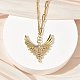 Ожерелья с подвесками из нержавеющей стали 304 с микропаве из прозрачных кубических цирконий для женщин NJEW-Z103-01G-07-3