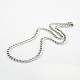 304 Stainless Steel Curb Chain Necklace Making STAS-L126-03P-2