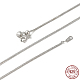 Collar de cadenas de trigo de plata de ley 925 chapada en rodio para mujer STER-I021-02A-P-1