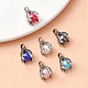 6 Bags 6 Colors Tibetan Style Alloy Charms FIND-YW0004-13-1