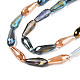 Electroplate Transparent Glass Beads Strands EGLA-Q026-014-3
