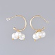 Glass Pearl Cluster Earrings X-EJEW-JE03576-4