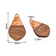 Transparent Resin & Walnut Wood Pendants RESI-CJ0001-82-3