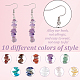 Anattasoul 10 paires 10 style naturel et synthétique mélange de pierres précieuses perles boucles d'oreilles pendantes pour les femmes EJEW-AN0002-08-3