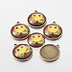 Flat Round Tibetan Style Pendant Cabochon Settings DIY-X0250-AB-1