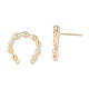 Brass Stud Earring Findings KK-N232-485-3