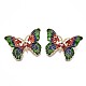 Épingle papillon en émail avec strass JEWB-N007-094-1