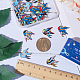 サニークルー30個5色ラックメッキ合金ペンダント  印刷  鉛フリー＆カドミウムフリー＆ニッケルフリー  鳥のチャーム  ライトゴールド  ミックスカラー  20.5x21x1.5mm  穴：1.8mm  6個/カラー FIND-SC0005-78-3