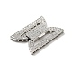 Brass Micro Pave Clear Cubic Zirconia Fold Over Clasps KK-G414-07P-3