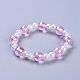 Acrylique transparent imité perles extensibles enfants bracelets BJEW-JB04575-02-1