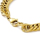 Vacuum Plating 201 Stainless Steel Curb Chain Bracelet with 304 Stainless Steel Clasps for Men Women BJEW-M235-02E-G-3