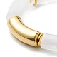 Chunky Curved Tube Beads Stretch Bracelets Set for Girl Women BJEW-JB06949-11