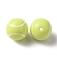 スポーツテーマ不透明樹脂ビーズ  テニス  黄緑  18mm  穴：2.4mm RESI-TAC0016-04B-1