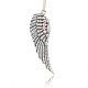 Antique Silver Plated Alloy Wing Big Pendants ALRI-N019-05-1