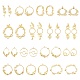 Pandahall elite 30 pièces 12 style rack placage alliage dos ouvert lunette pendentifs FIND-PH0003-13-1