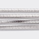 304ステンレススチールスクエアスネークチェーン  スプールで  ハンダ付け  ステンレス鋼色  1.2x1.2mm  約32.8フィート（10m）/ロール CHS-K007-02B-1