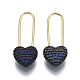 (Jewelry Parties Factory Sale)Brass Safety Pins Earrings KK-R137-008B-NF-2