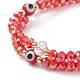 Bracelet en perles de verre et mauvais œil au chalumeau BJEW-TA00183-02-4