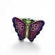 Butterfly Brass Enamel Beads KK-N0081-80C-2