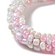 Bracelet extensible tressé en perles de verre au crochet BJEW-K232-01P-2