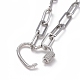 304 acero inoxidable cadena de clip / collares de cadena de cable NJEW-JN02702-02-3