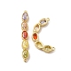 Rack Plating Brass Colorful Cubic Zirconia Connector Charms KK-A177-04G-2