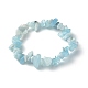 Natural Aquamarine Chip Beads Stretch Bracelets for Children BJEW-JB06389-01-1