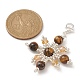 3 pièce de perles de rocaille en verre de 3 styles et décoration de pendentif en pierres précieuses HJEW-MZ00033-4