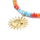 Collana con ciondolo sole in ottone con perline di semi di vetro da donna NJEW-JN03929-3
