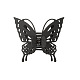 中空の蝶の形のプラスチック製の大きな爪のヘアクリップ  女性の女の子のためのヘアアクセサリー  ブラック  130x145mm PW-WG59392-01-1