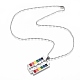 Rainbow Alloy Blade Pendant Necklaces NJEW-O121-02P-2