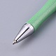 プラスチック製のビーズのペン  シャフト黒インクボールペン  DIYペンの装飾用  淡緑色  144x12mm  中棒：2mm AJEW-L082-A10-4