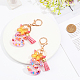 GLOBLELAND Initial letter pendant Resin Keychain with Tassel Alphabet Keychain for Women Gradient Pendant Key Ring Purse Charms for Handbag Wallet Purses Backpack KEYC-WH0027-105A-2