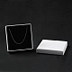 テクスチャ紙ジュエリー ギフト ボックス  中にスポンジマット付き  正方形  ホワイト  9.1x9.1x2.9cm  内径：8.5x8.5のCM  深さ：2.6cm OBOX-G016-C03-A-1
