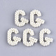 Abalorios hechos a mano de plástico imitación perla tejida perlas FIND-T039-18-G-1