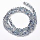 Faceted(32 Facets) Round Half Rainbow Plated Electroplate Glass Beads Strands EGLA-J130-HR13-2