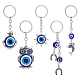 NBEADS 5 Pcs Evil Eye Charm Keychain KEYC-NB0001-12-1