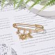304 Stainless Steel Star & Sun & Moon Charms Safety Pin Brooch JEWB-BR00080-3