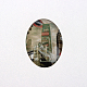 ヨーロピアンスタイルの建物の写真のガラスオーバルカボション  カラフル  40x30x7~9mm X-GGLA-N003-30x40-F41-1