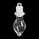 クリアガラスのウィッシングボトルペンダント  プラスチックシールプラグ付き  ティアドロップ  40x14mm  穴：2mm GLAA-A010-01C-1