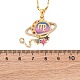 Ожерелья с подвеской в виде планеты и созвездия из нержавеющей стали 304 с перламутровой эмалью NJEW-D310-01B-G-3